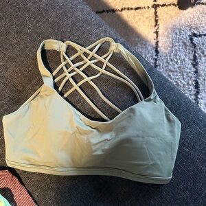 Strappy Olive Green Sports Bra